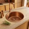 Pure.Sink Rondo Copper Round Sink—Flush-Mount, Under-Mount, and Over-Mount, 37 cm PRN38-62